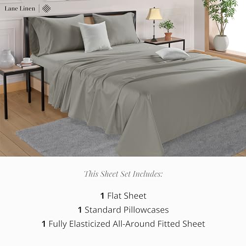 Queen Sheets Set, 4 Pc Queen Bed Sheets, 600 Thread Count 100% Long Staple Combed Cotton, Luxury Cotton Sheets for Queen Size Bed, Sheet & Pillowcase Sets, Deep Pocket Queen Sheets - Mineral