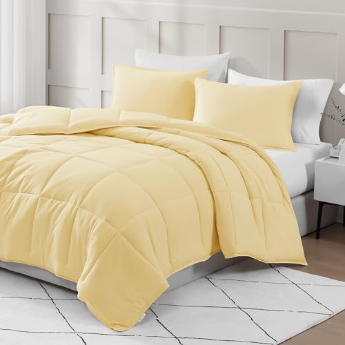 Comforter Set Queen Size - Goose Down Alternative – Washed Ultra-Soft - Premium All Season Warmth Bedding Set (Queen, French Blue)