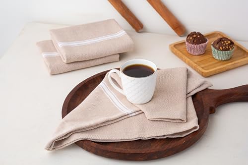 Kitchen Towel Set - 100% Cotton Kitchen Towels, Reusable Dish Cloths, Grey Dish Towels for Kitchen, Soft Absorbent Tea Towels, Durable Kitchen Hand Towels, 14” x 25” Kitchen Dish Towels - 6 Pack