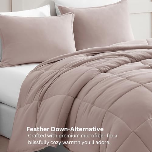 Comforter Set Queen Size - Goose Down Alternative – Washed Ultra-Soft - Premium All Season Warmth Bedding Set (Queen, French Blue)