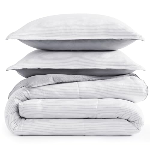 Comforter Set Queen Size - Goose Down Alternative – Washed Ultra-Soft - Premium All Season Warmth Bedding Set (Queen, French Blue)