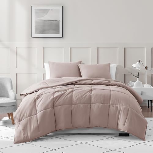 Comforter Set Queen Size - Goose Down Alternative – Washed Ultra-Soft - Premium All Season Warmth Bedding Set (Queen, French Blue)