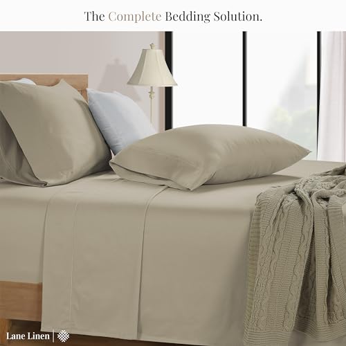 Queen Sheets Set, 4 Pc Queen Bed Sheets, 600 Thread Count 100% Long Staple Combed Cotton, Luxury Cotton Sheets for Queen Size Bed, Sheet & Pillowcase Sets, Deep Pocket Queen Sheets - Mineral