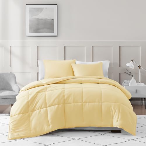 Comforter Set Queen Size - Goose Down Alternative – Washed Ultra-Soft - Premium All Season Warmth Bedding Set (Queen, French Blue)