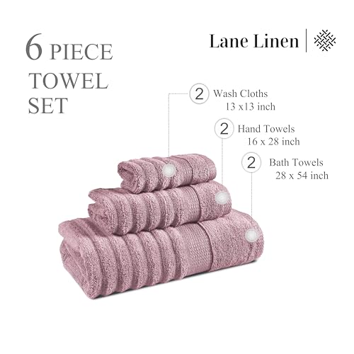 LANE LINEN Large Bath Towels - 100% Cotton Bath Sheets, Extra Large Bath Towels, Zero Twist, 4 Piece Bath Sheet Set, Quick Dry, Super Soft Shower Towels, Absorbent Bathroom Towels - Pearl Blush