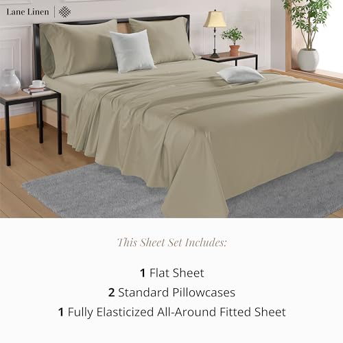 Queen Sheets Set, 4 Pc Queen Bed Sheets, 600 Thread Count 100% Long Staple Combed Cotton, Luxury Cotton Sheets for Queen Size Bed, Sheet & Pillowcase Sets, Deep Pocket Queen Sheets - Mineral