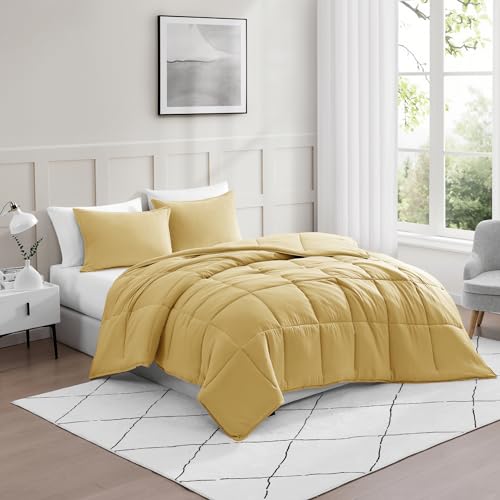 Comforter Set Queen Size - Goose Down Alternative – Washed Ultra-Soft - Premium All Season Warmth Bedding Set (Queen, French Blue)