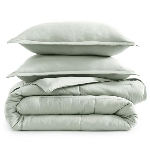 Comforter Set Queen Size - Goose Down Alternative – Washed Ultra-Soft - Premium All Season Warmth Bedding Set (Queen, French Blue)