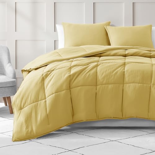 Comforter Set Queen Size - Goose Down Alternative – Washed Ultra-Soft - Premium All Season Warmth Bedding Set (Queen, French Blue)