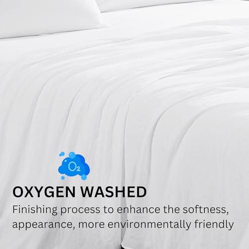 Queen Sheet Set Oxygen Washed - Premium Ultra-Soft Microfiber Queen Bed Sheets - Incredible Softness - Deep Pocket - Bedding Sheets & Pillowcases (Queen, Charcoal)