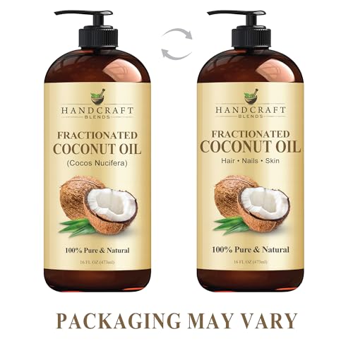 Handcraft Blends Fractionated Coconut Oil - 473 ml - 100% Pure and Natural - Premium Grade Carrier Oil - Hair and Body Oil - Massage Oil - Hexane-Free