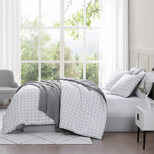 Comforter Set Queen Size - Goose Down Alternative – Washed Ultra-Soft - Premium All Season Warmth Bedding Set (Queen, French Blue)