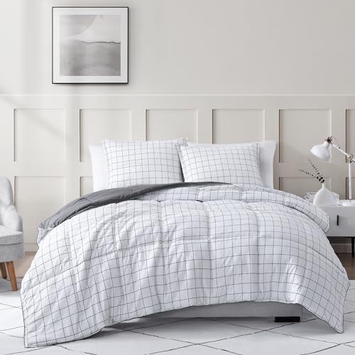 Comforter Set Queen Size - Goose Down Alternative – Washed Ultra-Soft - Premium All Season Warmth Bedding Set (Queen, French Blue)