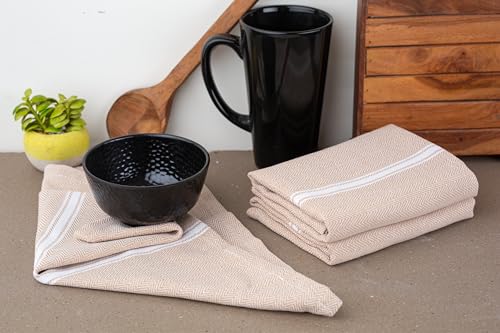 Kitchen Towel Set - 100% Cotton Kitchen Towels, Reusable Dish Cloths, Grey Dish Towels for Kitchen, Soft Absorbent Tea Towels, Durable Kitchen Hand Towels, 14” x 25” Kitchen Dish Towels - 6 Pack