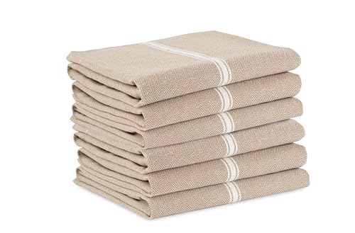 Kitchen Towel Set - 100% Cotton Kitchen Towels, Reusable Dish Cloths, Grey Dish Towels for Kitchen, Soft Absorbent Tea Towels, Durable Kitchen Hand Towels, 14” x 25” Kitchen Dish Towels - 6 Pack