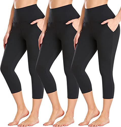 DHSO 3 Pack Leggings for Women, High Waist Tummy Control Yoga Pants Non See-Through Workout Running Tights