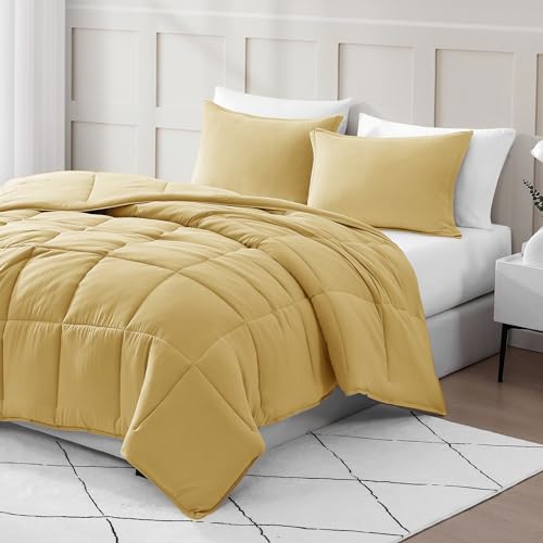 Comforter Set Queen Size - Goose Down Alternative – Washed Ultra-Soft - Premium All Season Warmth Bedding Set (Queen, French Blue)