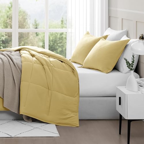 Comforter Set Queen Size - Goose Down Alternative – Washed Ultra-Soft - Premium All Season Warmth Bedding Set (Queen, French Blue)