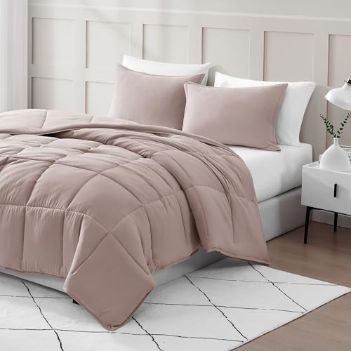 Comforter Set Queen Size - Goose Down Alternative – Washed Ultra-Soft - Premium All Season Warmth Bedding Set (Queen, French Blue)