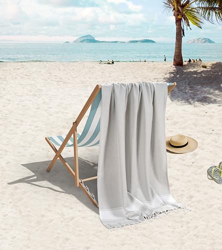 Lane Linen Beach Towels 6 Pack, 100% Cotton Oversized Beach Towel, Pre-Washed Large Beach Towel, Stylish Pool Towels For Adults, Quick Dry Beach Towel, Lightweight Travel Towel, 39"x71" - Multi Colors