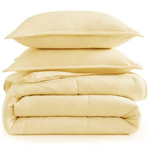 Comforter Set Queen Size - Goose Down Alternative – Washed Ultra-Soft - Premium All Season Warmth Bedding Set (Queen, French Blue)