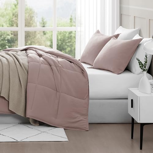 Comforter Set Queen Size - Goose Down Alternative – Washed Ultra-Soft - Premium All Season Warmth Bedding Set (Queen, French Blue)
