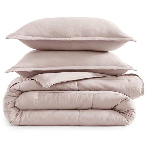 Comforter Set Queen Size - Goose Down Alternative – Washed Ultra-Soft - Premium All Season Warmth Bedding Set (Queen, French Blue)