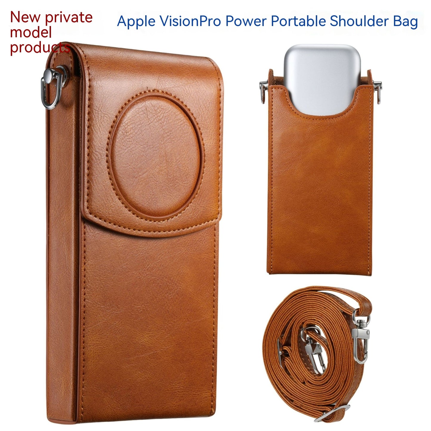 Vision Pro Power Protection Sleeve Storage Bag Portable Leather Satchel