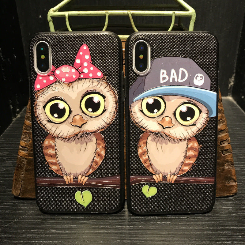 Mobile phone case cartoon cute couple models frosted protective cover