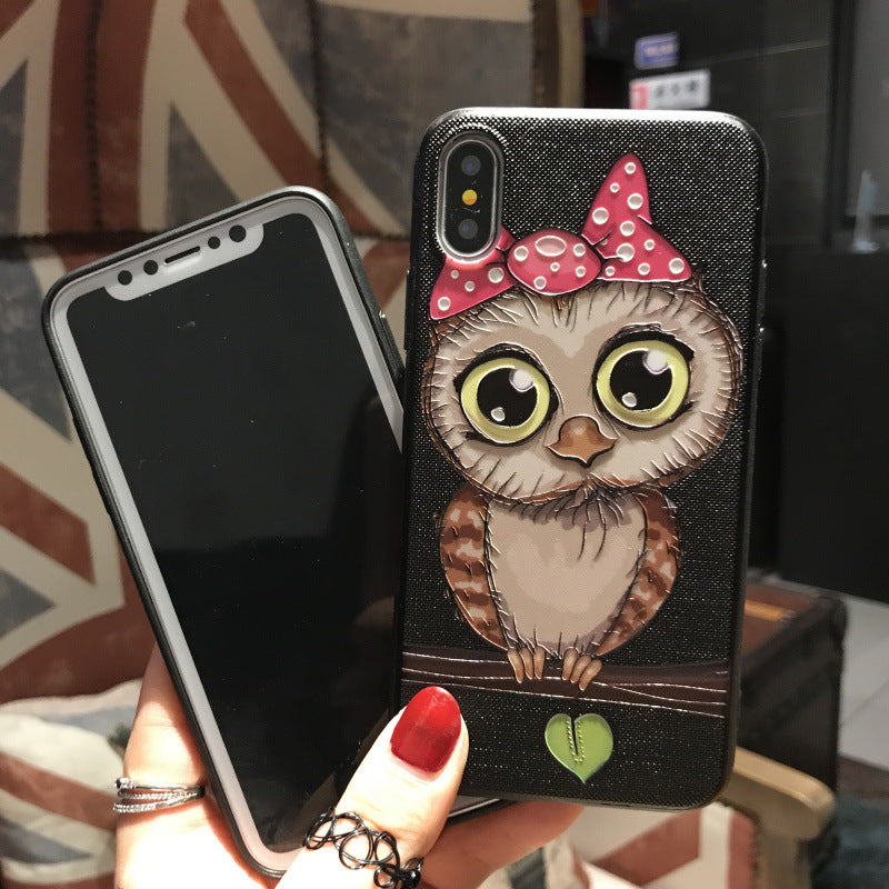 Mobile phone case cartoon cute couple models frosted protective cover