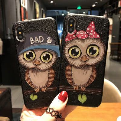 Mobile phone case cartoon cute couple models frosted protective cover