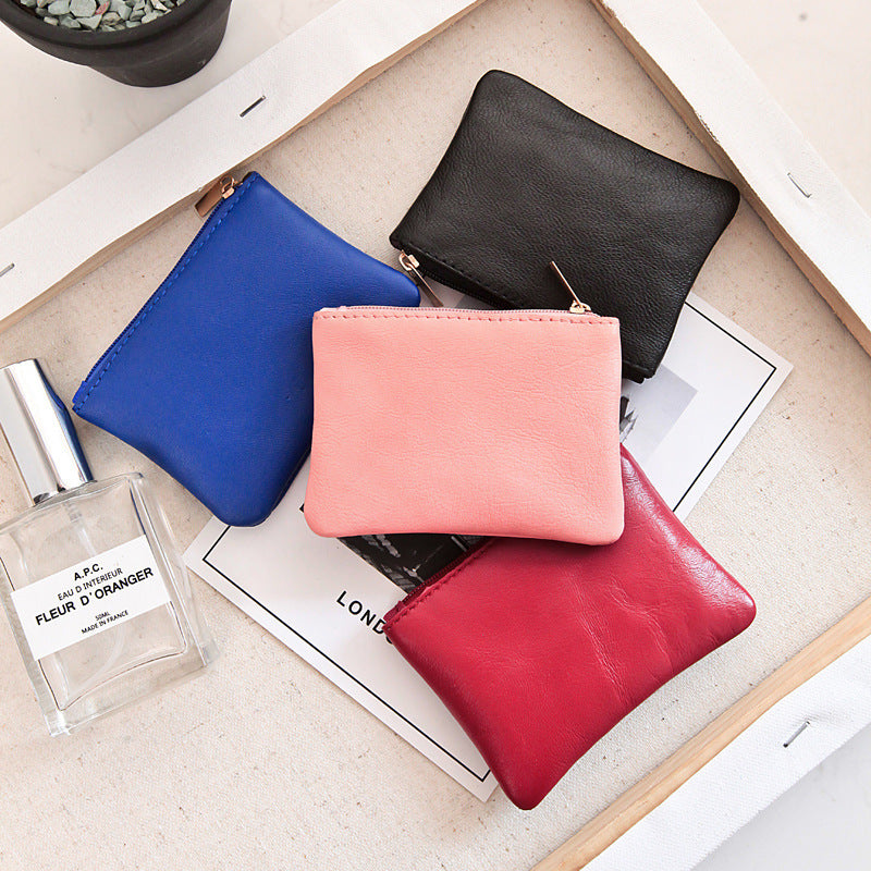 new small sheepskin leather purse wallet bank card set mini small coin pouch to fight a lot of supply