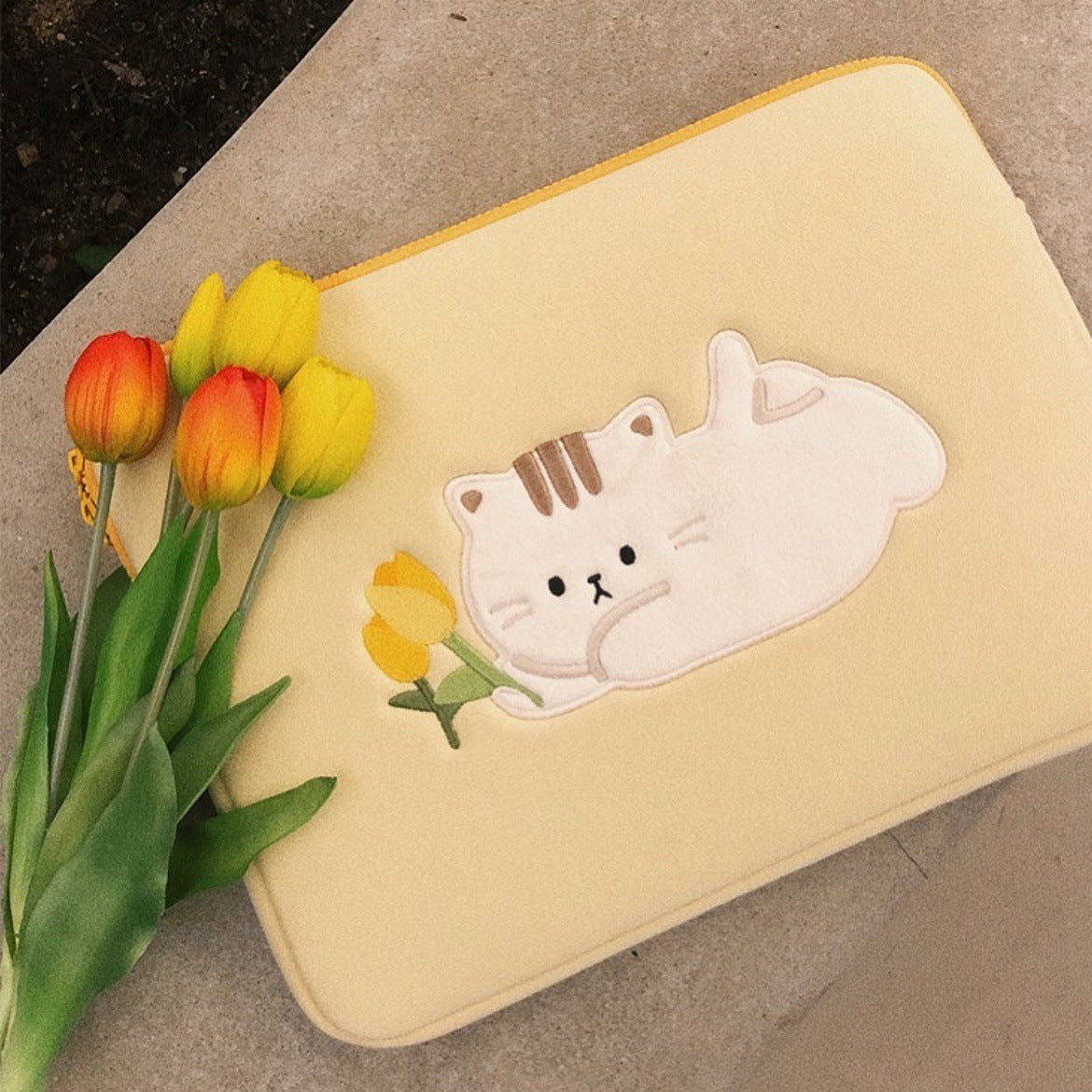 Bamtoree Tulip Kitten Laptop Tablet Storage Bag