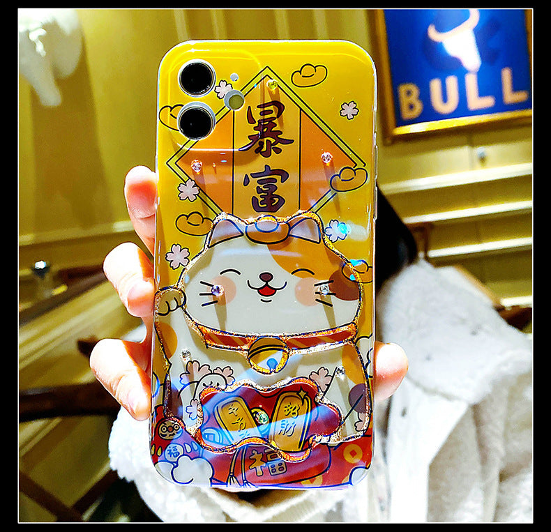 Zhaocai Cat Adhesive Mobile Phone Case