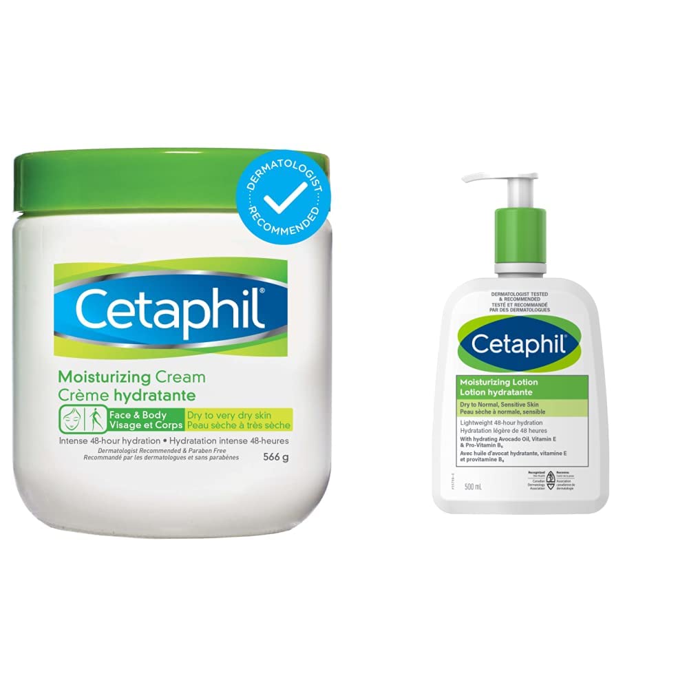 Cetaphil Moisturizing Cream with Sweet Almond Oil and Glycerin 566 g - 48hr Hydration for Dry To Very Dry and Sensitive Skin - Fragrance Free, Paraben Free - Dermatologist Recommended (Amazon Exclusive) Packaging may vary