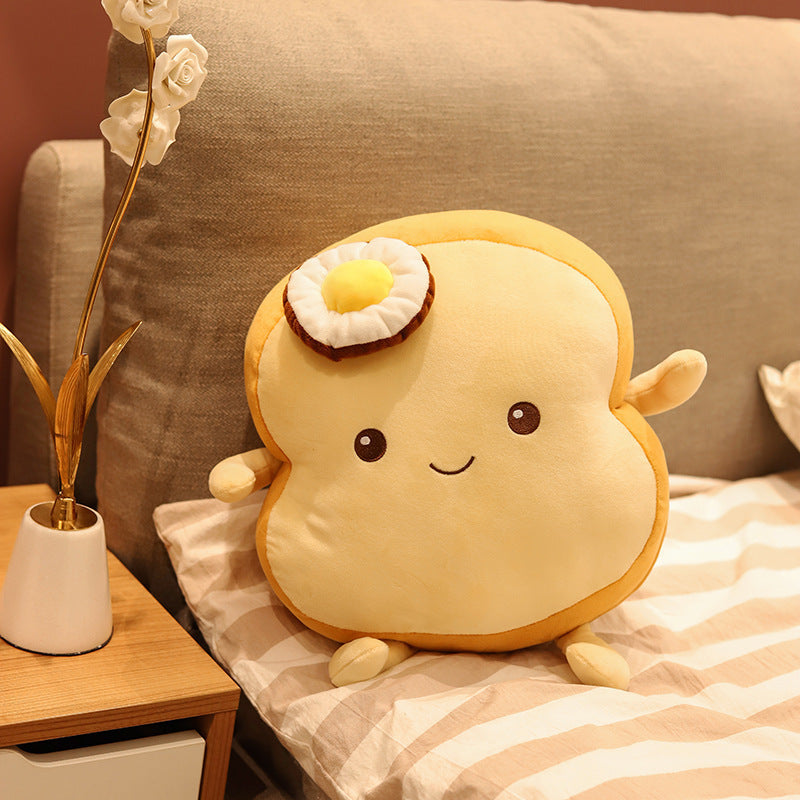 Toast plush toy pouch egg sliced bread long pillow large sleeping pillow cushion