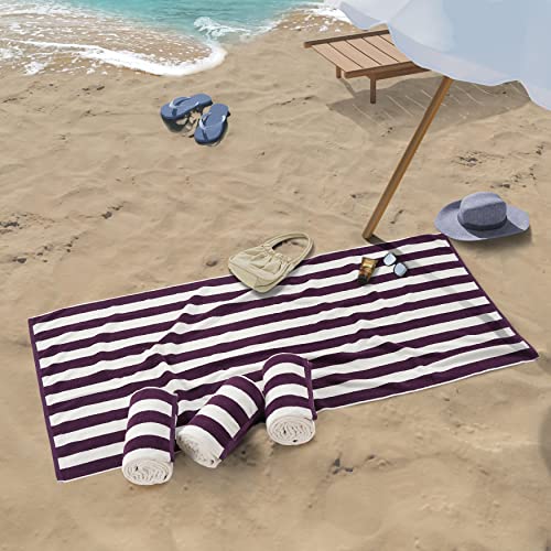 100% Cotton Beach Towel with Beach Bag, 4 Pack Beach Towels for Adults, 36"x72", Pool Towel, Oversized Beach Towel, Highly Absorbent, Extra Large Beach Towel, Quick Dry Beach Towel, Bath Towel - Grey