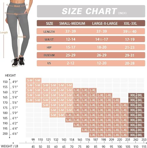 DHSO 3 Pack Leggings for Women, High Waist Tummy Control Yoga Pants Non See-Through Workout Running Tights