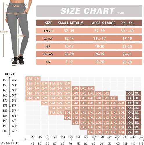 DHSO 3 Pack Leggings for Women, High Waist Tummy Control Yoga Pants Non See-Through Workout Running Tights