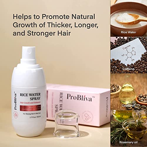 Hair Serum: Hair Oil, Rice Water for Hair, Rosemary Oil for Hair, Castor Oil for Hair, Hair Products for Women and Men, for Thicker, Longer and Fuller Hair, with Biotin and Caffeine