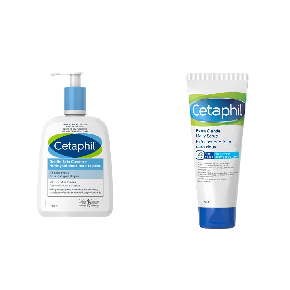 Cetaphil Gentle Skin Cleanser (500ml) + Cetaphil Extra Gentle Daily Scrub (178ml)