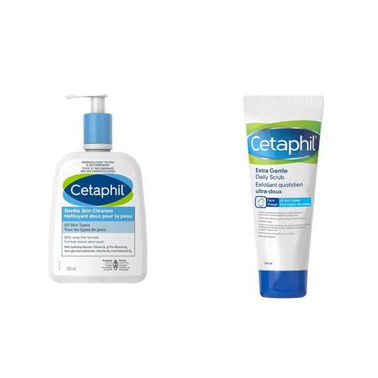 Cetaphil Gentle Skin Cleanser (500ml) + Cetaphil Extra Gentle Daily Scrub (178ml)