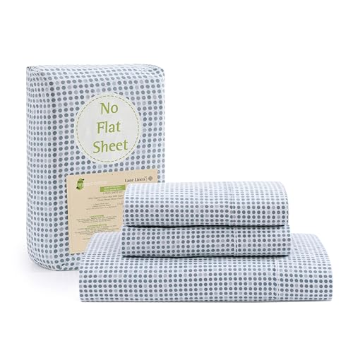 Lane Linen 100% Organic Cotton Fitted Sheet Queen Size only, 3-Piece Set (1 Fitted Sheet, 2 Pillowcases), Percale Weave, Cotton Sheet, Soft, Breathable, Fits Mattress Upto 15' Deep - White