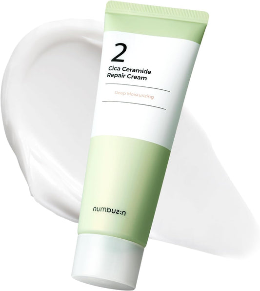 numbuzin No.2 Cica Ceramide Repair Cream | Facial Moisturizer, Strengthen Skin Barrier, Centella Asiatica, Real Ceramide, Butter Texture | Korean Skin Care for Face, 2.02 fl oz, 60ml