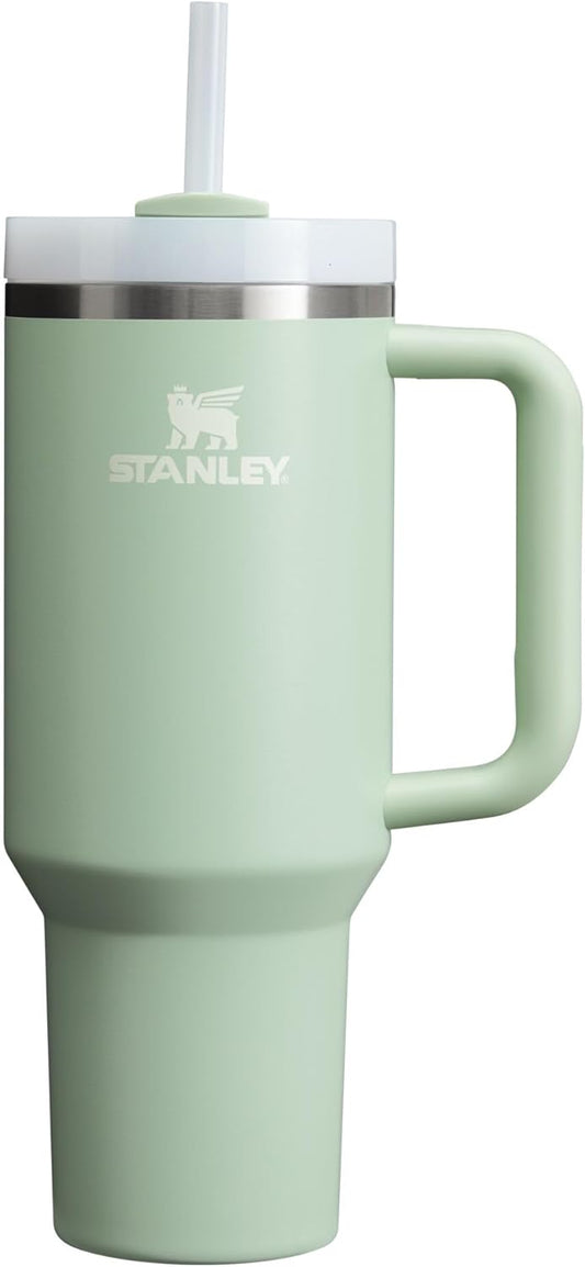 Stanley Quencher H2.0 FlowState Stainless Steel Vacuum Insulated Tumbler with Lid and Straw for Water, Iced Tea or Coffee, Smoothie and More, Matcha Cream, 40 oz / 1.18 L