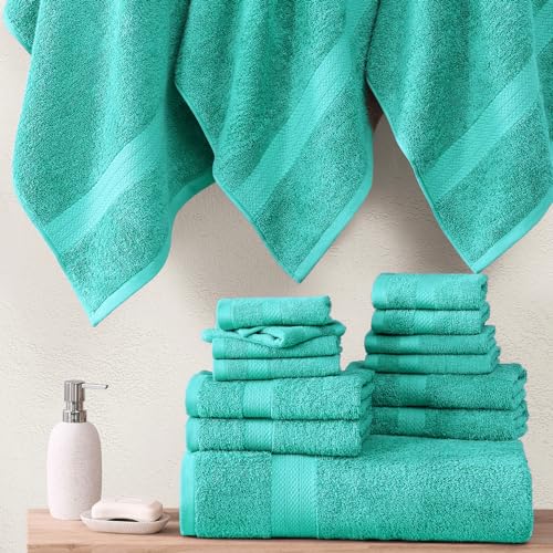 6 Piece Bath Towel Set - 100% Cotton Bathroom Towels, Extra Large Bath Towels, Hotel Towels, 2 Bath Towels Bathroom Sets, 2 Hand Towel for Bathroom, 2 Wash Cloths for Your Body and face - Rust