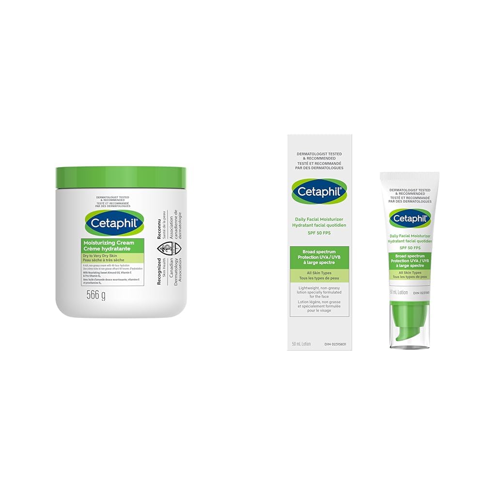 Cetaphil Moisturizing Cream with Sweet Almond Oil and Glycerin 566 g - 48hr Hydration for Dry To Very Dry and Sensitive Skin - Fragrance Free, Paraben Free - Dermatologist Recommended (Amazon Exclusive) Packaging may vary