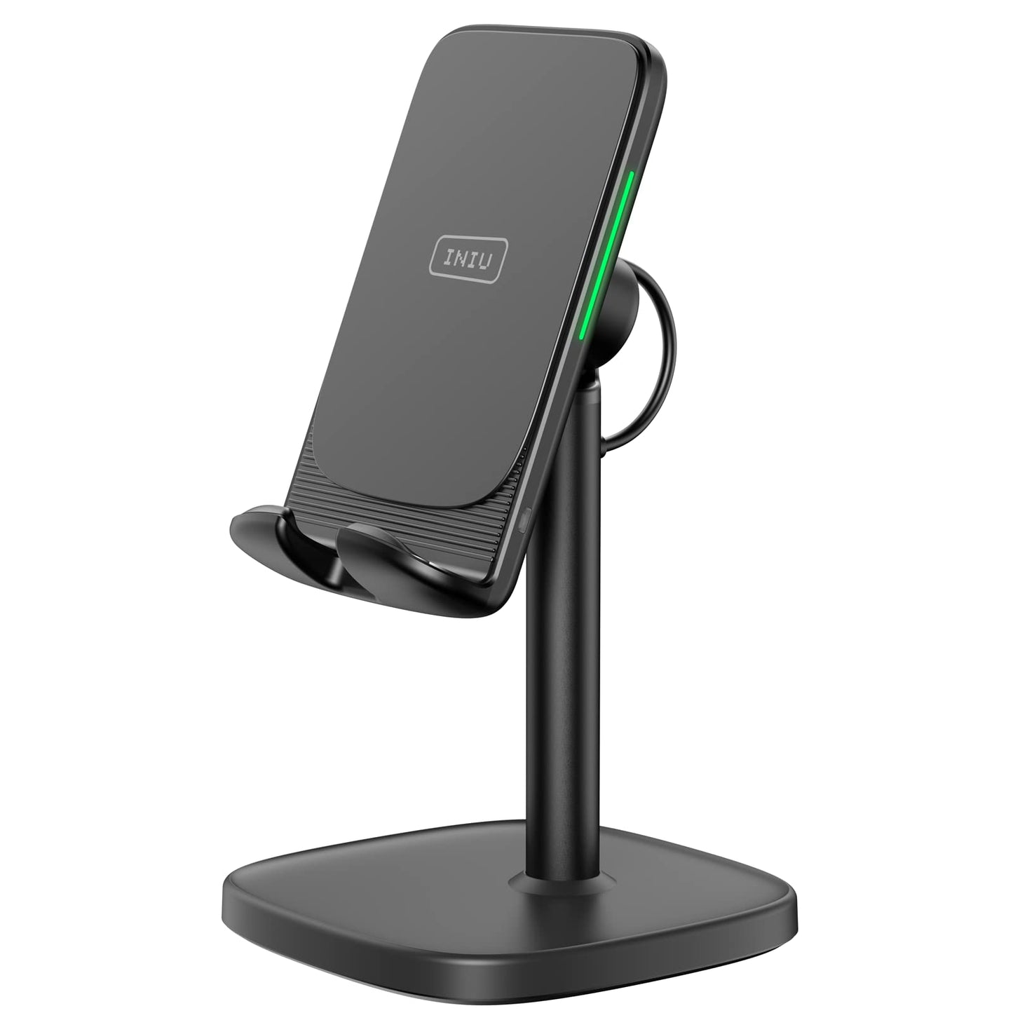 Wireless Charger, INIU 15W Qi Adjustable Fast Wireless Charging Station, Desktop Charging Dock Stand with Sleep-Friendly Adaptive Light for iPhone 15 14 13 12 Pro Samsung Galaxy S22 S21 Note 20 Google