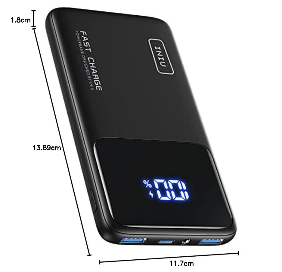 INIU Portable Charger, Slimmest Fast Charging 10000mAh USB C in/Out Power Bank, 22.5W PD3.0 QC4+ Battery Pack, Portable Phone Charger for iPhone 16 15 14 13 12 Pro Samsung S22 S21 Google AirPods iPad