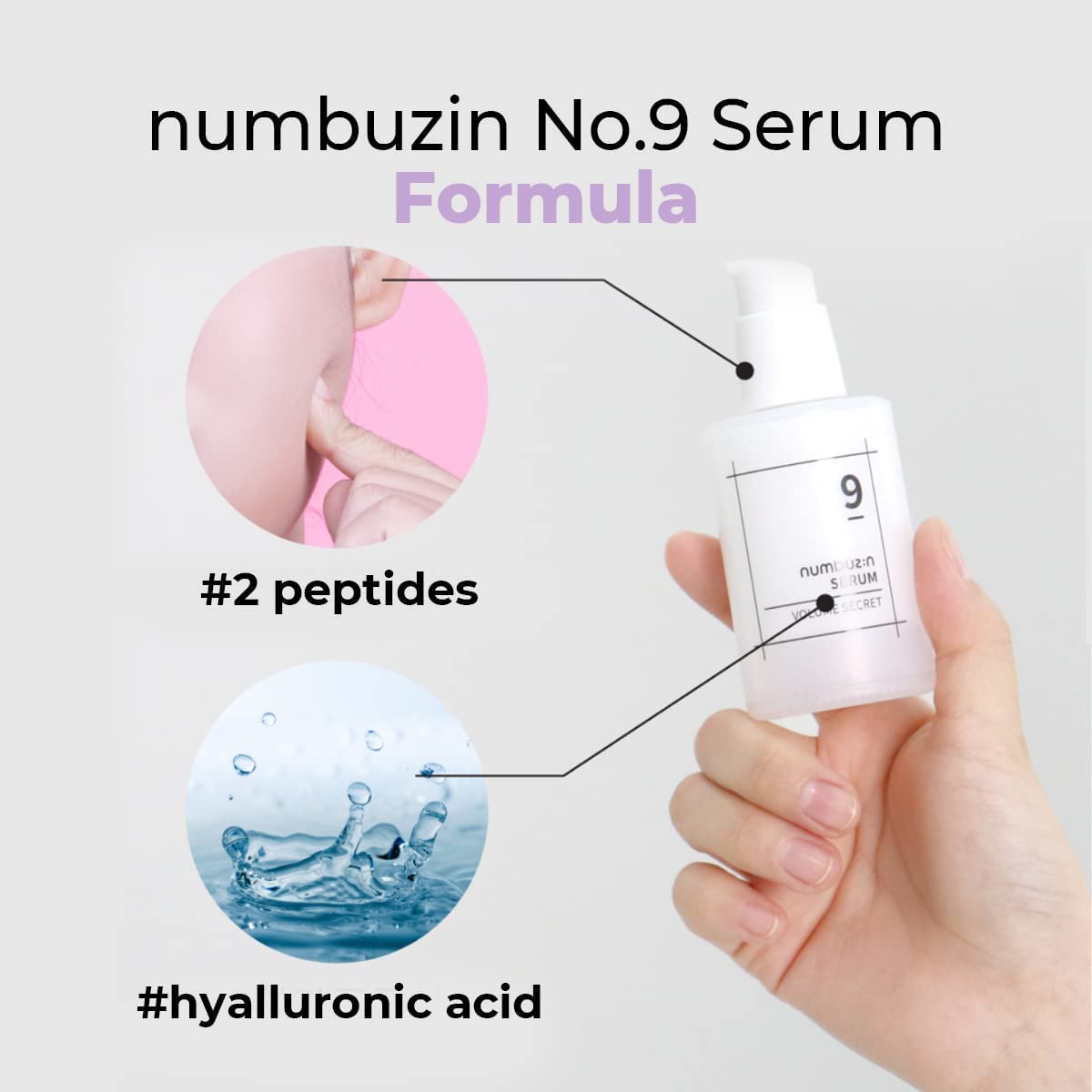 numbuzin No.9 Secret Firming Serum | Peptide, Wrinkle Care, Aging Skin, Niacinamide, Hyaluronic Acid | Korean Skin Care for Face, 1.69 fl oz / 50ml